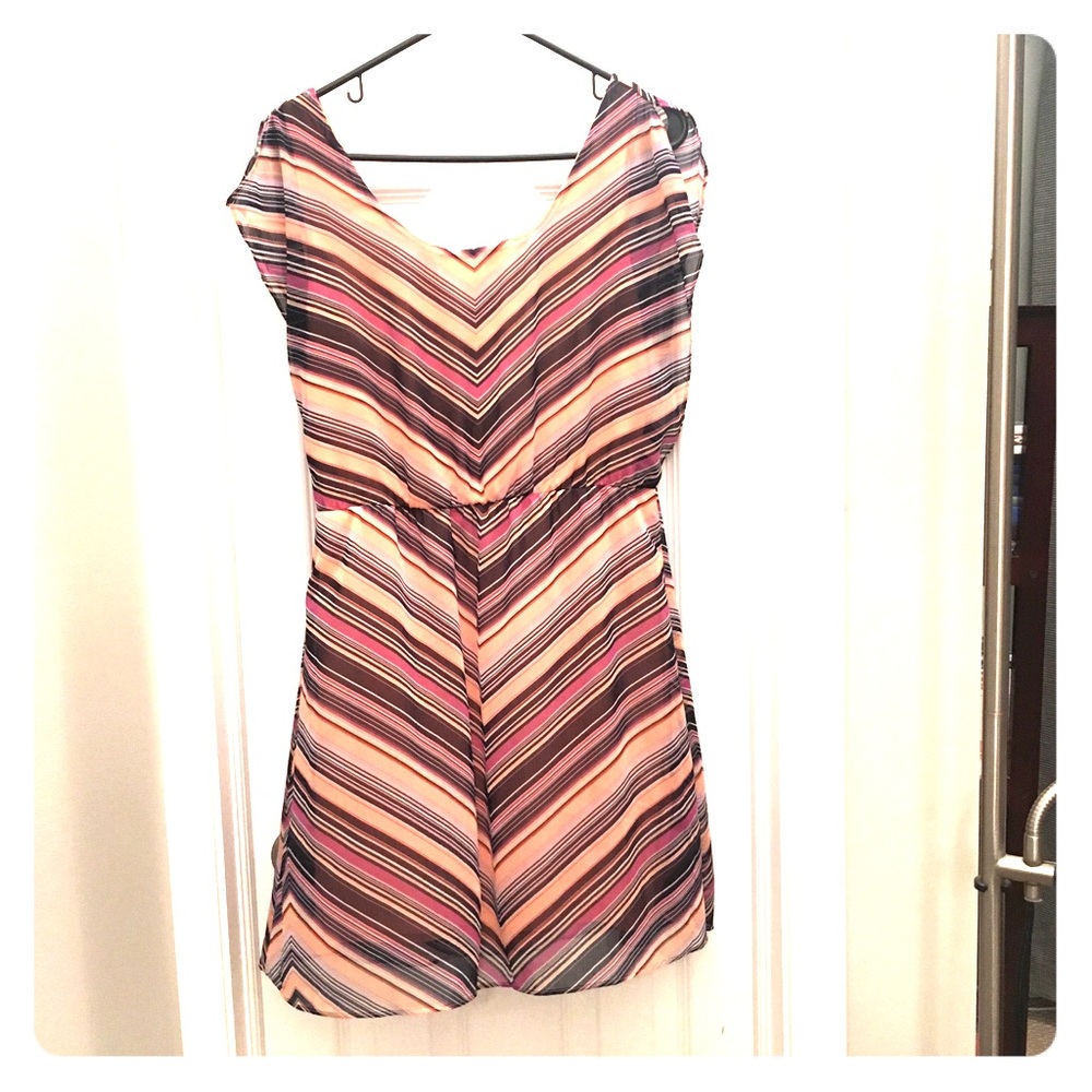 Limited Dress; Navy/peach